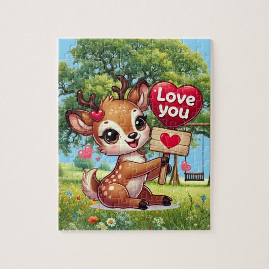 Puzzle Cute love you deer  (Vertical)