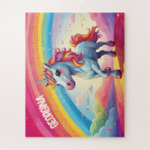 Puzzle Cute Magique Personnalisée Unicorne (Vertical)