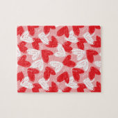 Puzzle Cute Modern red and white hearts pattern (Horizontal)