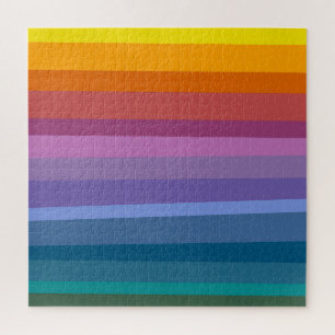 Puzzle Cute Moderne Abstrait Vibrant Arc-en-ciel rayures 