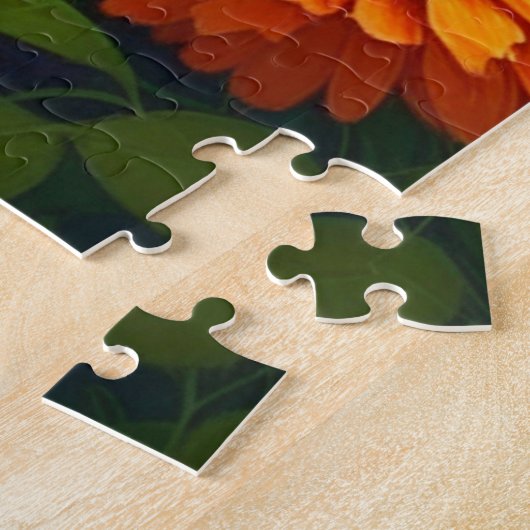 Puzzle Cute Orange Chat en Fleurs (Côté)