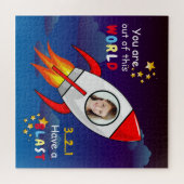 Puzzle Cute Outer Space Rocket Ship Blast Off Birthday (Horizontal)