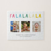 Puzzle Cute Pastel Christmas Fa La La 3 Photo Collage (Horizontal)