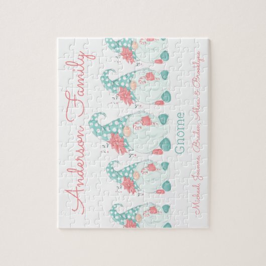 Puzzle Cute Pastel Personnalisé Noël Gnome Elf (Vertical)