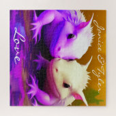 Puzzle Cute personnalisée Axolotl Couple Amour art IA (Horizontal)