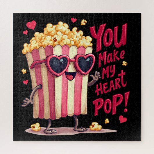 Puzzle Cute Popcorn Valentine Vous Faites Mon Coeur Pop! (Vertical)