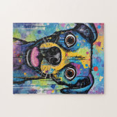 Puzzle Cute Puppy Funny Dog Mixed Media Animal Pet (Horizontal)