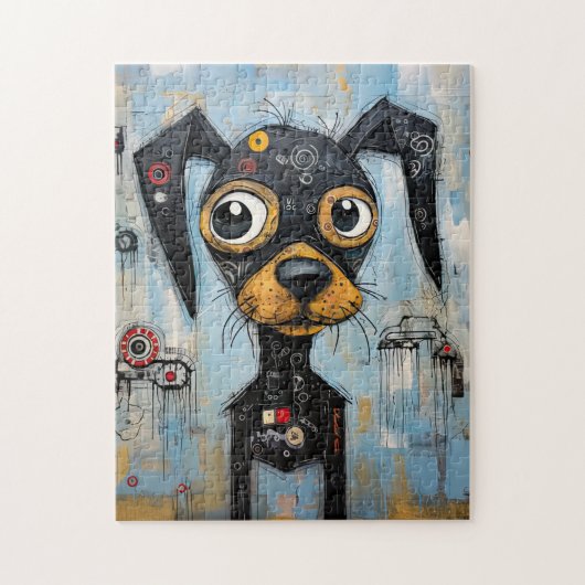 Puzzle Cute Puppy Funny Dog Mixed Media Animal Pet (Vertical)