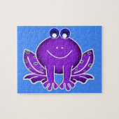 Puzzle cute purple frog (Horizontal)