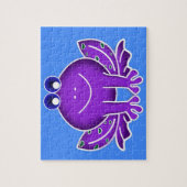 Puzzle cute purple frog (Vertical)
