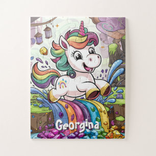 Puzzle Cute Rainbow Personnalisé Unicorn Enfants