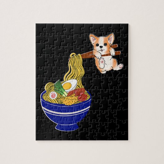 Puzzle Cute Ramen Corgi Chien (Vertical)