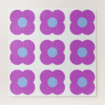 Puzzle Cute Retro Motif de la fleur de la morue en violet<br><div class="desc">Cute Retro Motif de la fleur de la morue en Puzzle violet</div>