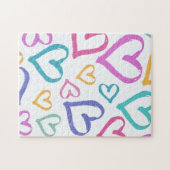 Puzzle Cute Romantic Pastel Hearts (Horizontal)