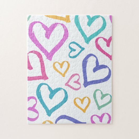 Puzzle Cute Romantic Pastel Hearts (Vertical)