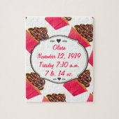 Puzzle Cute Rose Personnalisé Cupcake Sprinkings (Vertical)