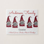 Puzzle Cute Rustique Plaid Personnalisé Noël Gnome Elf (Horizontal)