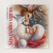 Puzzle Cute Santa Claus Rudolph Christmas Holiday   (Horizontal)