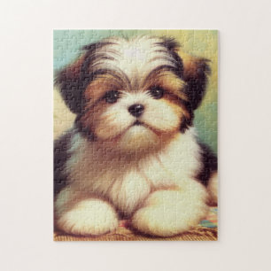 Puzzle Cute Shih-Tzu Peinture de chiot