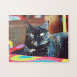 Puzzle Cute Tortoiseshell Chat Kitten Portrait<br><div class="desc">Cute Tortoiseshell Cat Kitten Portrait puzzle. Ajoutez votre libellé personnalisé à cette conception à l'aide des cases "Modifier ce modèle de conception" situées à droite de l'élément, ou cliquez sur le bouton bleu "Customiser" pour arranger le texte, modifier les polices et les couleurs et ajouter des informations ou des images...</div>