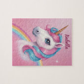Puzzle Cute Unicorn Avec Belle Mane Personnalisée Fille (Horizontal)