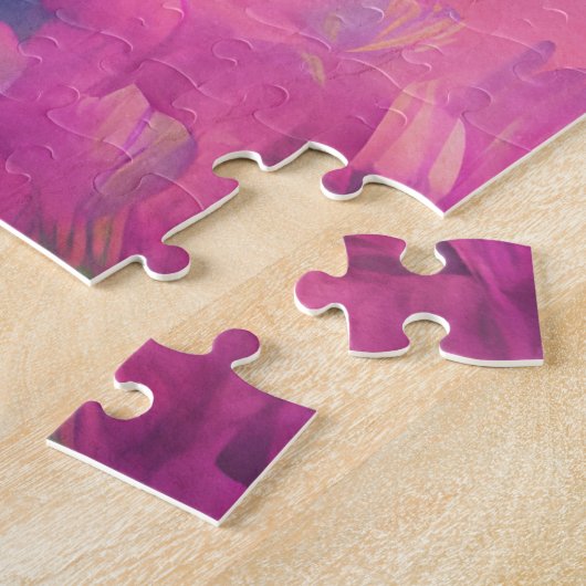 Puzzle Cute Unicorne Blanche Avec Rose & Bleu Mane (Côté)