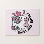 Puzzle Cute Valentine's Cat Design - Feline the Love (Horizontal)