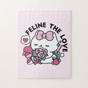 Puzzle Cute Valentine's Cat Design - Feline the Love