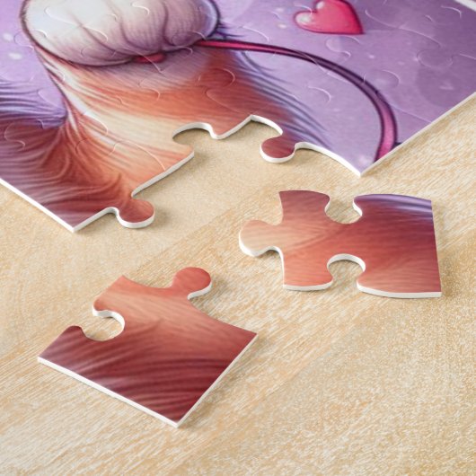 Puzzle Cute Valentine's day cat/chaton (Côté)