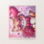 Puzzle Cute Valentine's day cat/chaton (Vertical)