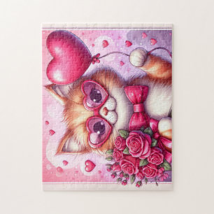 Puzzle Cute Valentine's day cat/chaton