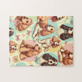 Puzzle Cute Vintage Cocker Spaniel sans couture Motif (Horizontal)