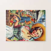 Puzzle Cute Vintage Farmer Pinup (Horizontal)
