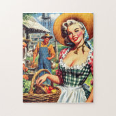 Puzzle Cute Vintage Farmer Pinup (Vertical)