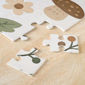 Puzzle Cute Woodland Animals Floral Pattern (Côté)