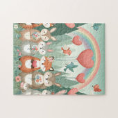 Puzzle Cute Woodland Creature arc-en-ciel valentine's (Horizontal)