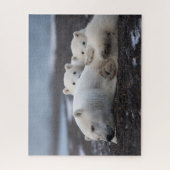 Puzzle Cutest Baby Animals | Polar Bear Family Alaska (Vertical)