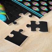 Puzzle Cyan coloré et hibou Oracle noir (Côté)
