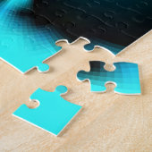 Puzzle Cyan et Black Abstrait Art Print (Côté)