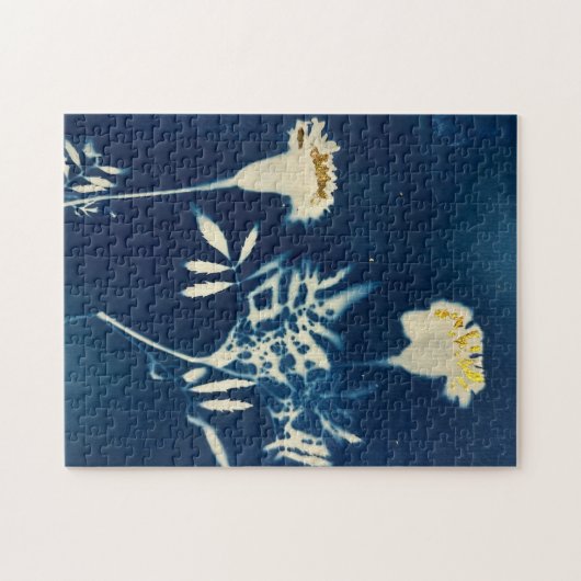 Puzzle Cyanotype Marigold (Horizontal)