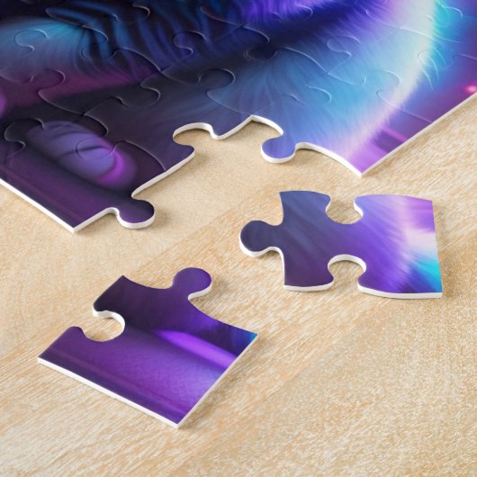 Puzzle Cyber chat futuriste coloré (Côté)