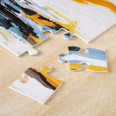 Puzzle Cyber Samurai Palette Knife Neon Orange Impasto (Côté)