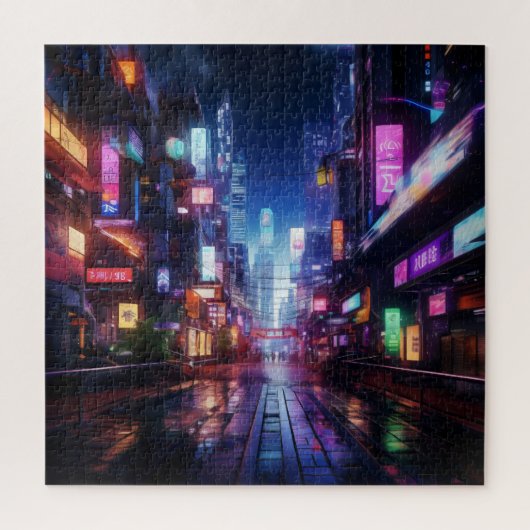Puzzle Cyberpunk City Night (Vertical)