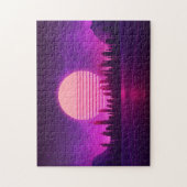 Puzzle cyberpunk électronique synthwave scifi rose noir (Vertical)