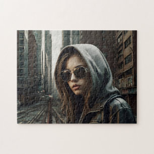 Puzzle Cyberpunk Sweat - shirt à capuche Dystopian