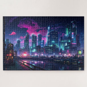 Puzzle Cyberpunk Tokyo Riverfront