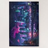 Puzzle Cyberpunk Tokyo Riverfront (Vertical)