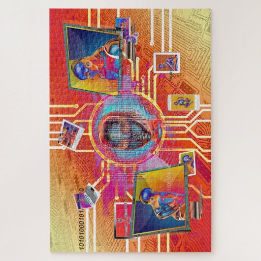 Puzzle cyborg robot (Vertical)