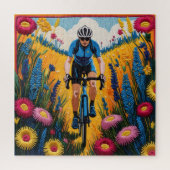 Puzzle Cycliste en fleurs (Vertical)