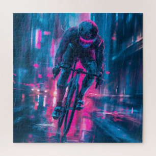 Puzzle Cycliste néon sur vélo de course